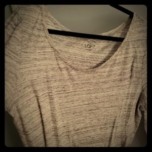 Ann Taylor Loft cream shirt with black accents